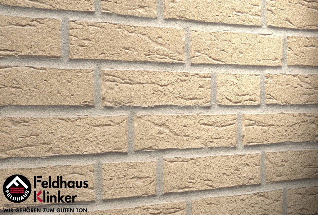 Фасадная плитка ручной формовки Feldhaus Klinker R691 Sintra perla NF14, 240*14*71 мм