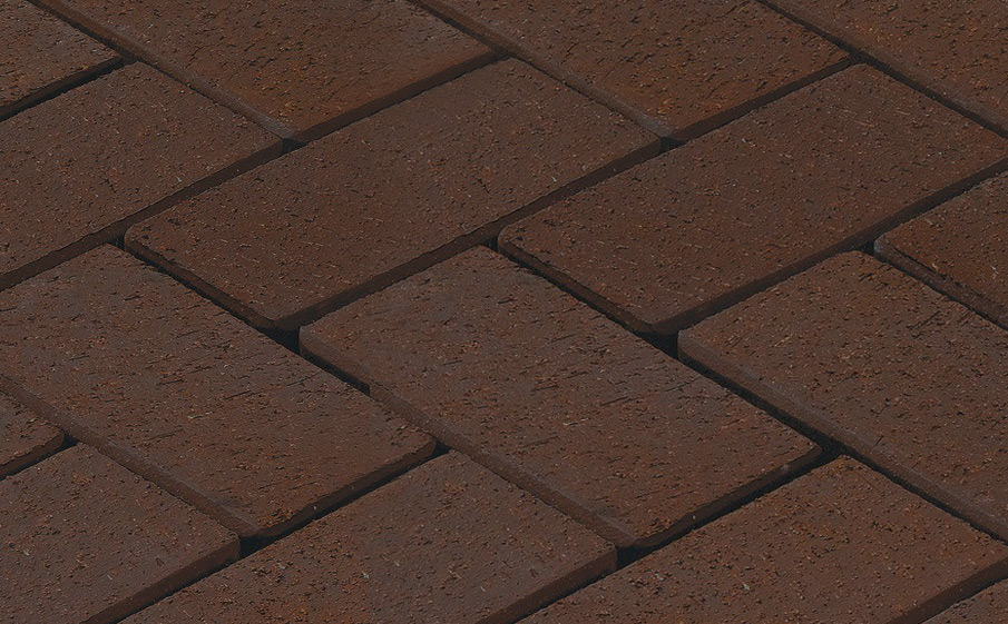 Тротуарная клинкерная брусчатка Vandersanden Wega темно-коричневая, 200*100*45 мм